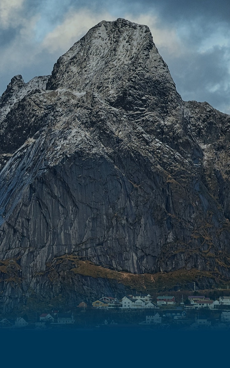 Expansive view of northern Norway fishing village