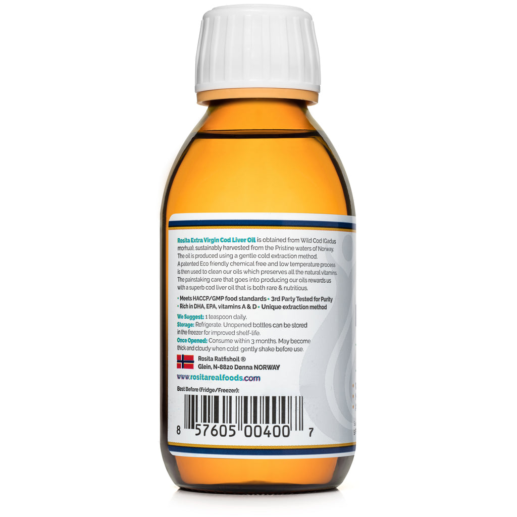 Extra Virgin Pure Cod Liver Fish Oil 150ml Rosita Real Foods® Rosita® USA